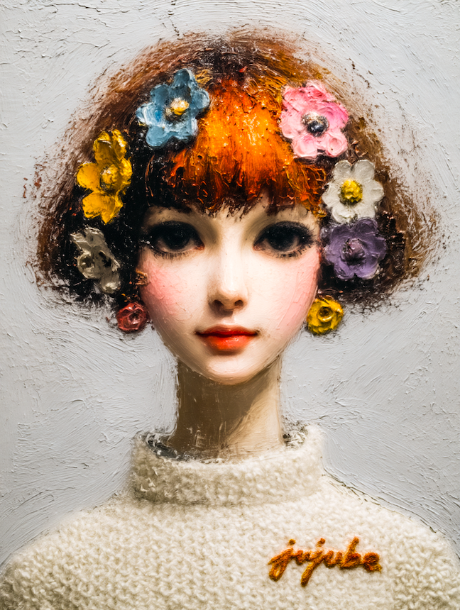 portrait of a pretty girl with flower decorated in hair