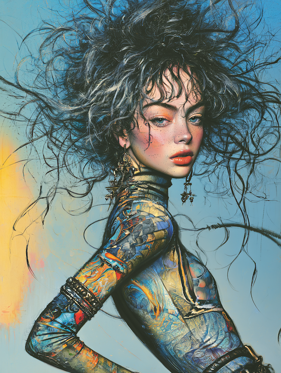 artistic beauuty, punk, graphic 