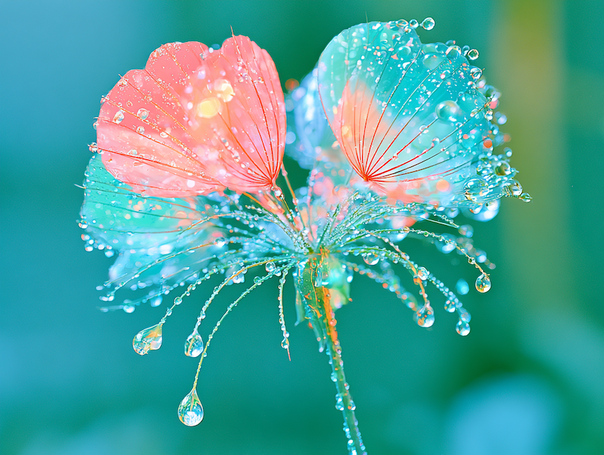 etheral flowers with morning dew